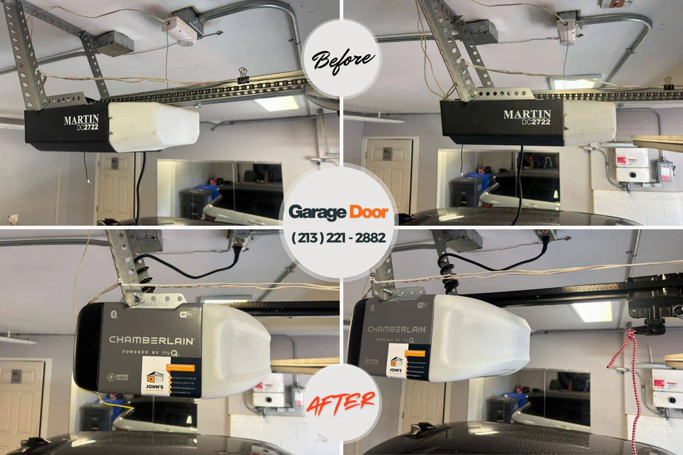 Before and after: garage door repair Rio Rancho Estates, NM